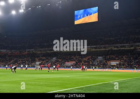 General View Peace Stadium während des italienischen „Serie A Italy Cup“-Spiels zwischen Mailand 0-0 Inter im Giuseppe Meazza-Stadion am 1. März 2022 in Mailand, Italien. Quelle: Maurizio Borsari/AFLO/Alamy Live News Stockfoto