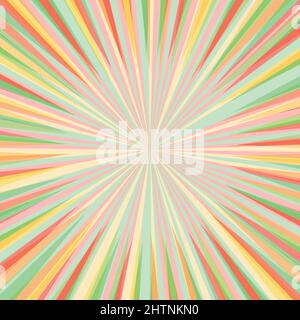Pop Art radial bunte Comics Buch Magazin Cover. Gestreifter digitaler Hintergrund. Cartoon lustige Retro-Muster Streifen verspotten. Vektor-Halbton Stock Vektor