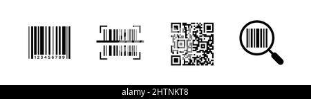 Barcode-Symbolsatz für Etikettenscan Stock Vektor