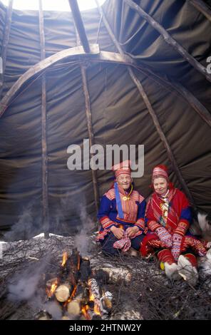 Lappland Marche Traditionnel handwerklicher Lapon Stockfoto