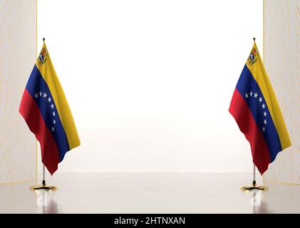 Grenze mit Venezuela Nationalflagge gemacht. Vorlagenelemente für Ihr Zertifikat und Diplom. Horizontale Ausrichtung. 3D Abbildung. Stockfoto