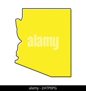 Einfache Übersichtskarte von Arizona ist ein Bundesstaat der Vereinigten Staaten. Stilisiertes, minimalistisches Liniendesign Stock Vektor