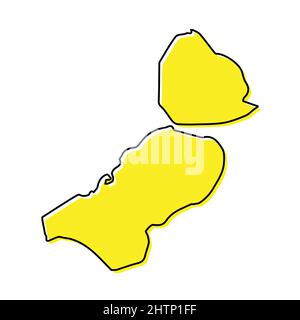 Einfache Übersichtskarte von Flevoland ist eine Provinz der Niederlande. Stilisiertes, minimalistisches Liniendesign Stock Vektor