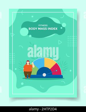 bmi-Body-Mass-Index für Vorlagen für Banner, Flyer, Bücher und Vektor-Illustrationen für Zeitschriftencover Stockfoto