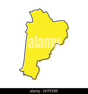 Einfache Übersichtskarte von Nouvelle-Aquitaine ist eine Region von Frankreich. Stilisiertes, minimalistisches Liniendesign Stock Vektor