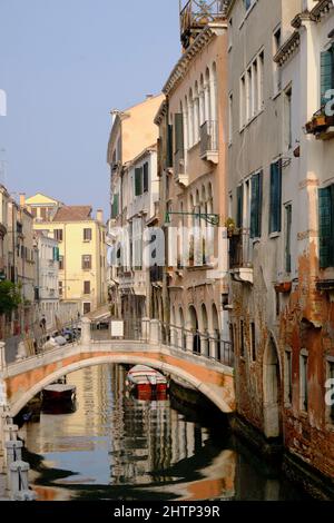 Blick auf Canal Grande in Venedig Italien Stockfoto