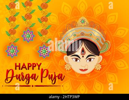 Happy Durga Puja Event Day Illustration Stock Vektor