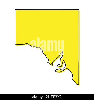 Einfache Übersichtskarte von South Australia ist ein Bundesstaat Australiens. Stilisiertes, minimalistisches Liniendesign Stock Vektor
