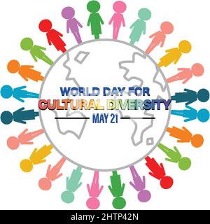 Poster-Design für die Welt Tag kulturelle Vielfalt Illustration Stock Vektor