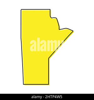 Einfache Übersichtskarte von Manitoba ist eine Provinz von Kanada. Stilisiertes, minimalistisches Liniendesign Stock Vektor