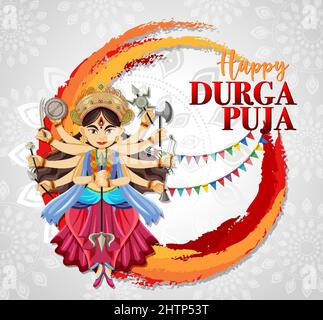 Happy Durga Puja Event Day Illustration Stock Vektor