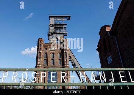 Malakoff Turm über Schacht 2 der Prosper Haniel-Kolonie in Bottrop Stockfoto