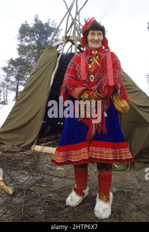 Lappland Marche Traditionnel handwerklicher Lapon Stockfoto