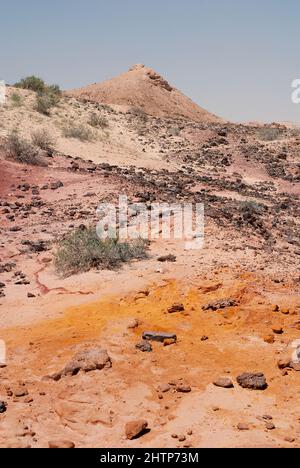 Midbar Yehuda Hatichon Reserve in der judäischen Wüste in Israel, Berglandschaft, wadi in der Nähe des Toten Meeres, Reisen in den Nahen Osten Stockfoto