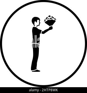Muttertag-Symbol. Schablonendes Design Mit Dünnen Kreisen. Vektorgrafik. Stock Vektor