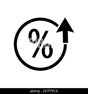 Symbol „Prozentsatz nach oben nach unten“. Finanz- und Wirtschaftskonzept. Stock Vektor