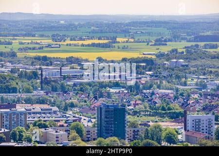 Blick auf die Stadt aus einem hohen Winkel Stockfoto