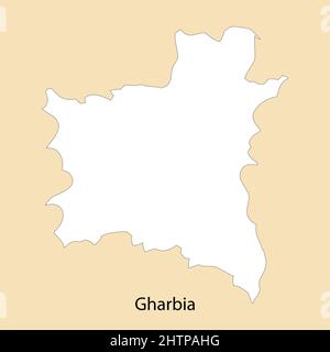 Hochwertige Karte von Gharbia ist eine Region von Ägypten, mit Grenzen der Bezirke Stock Vektor