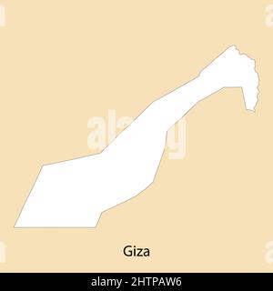 Hochwertige Karte von Gizeh ist eine Region von Ägypten, mit Grenzen der Bezirke Stock Vektor