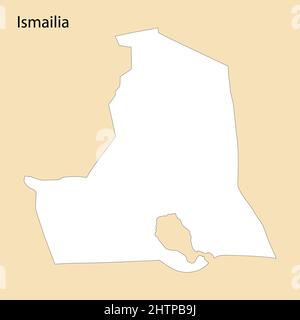 Hochwertige Karte von Ismailia ist eine Region von Ägypten, mit Grenzen der Bezirke Stock Vektor