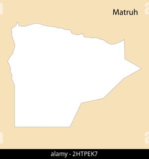 Hochwertige Karte von Matruh ist eine Region von Ägypten, mit Grenzen der Bezirke Stock Vektor