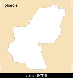 Hochwertige Karte von Sharqia ist eine Region von Ägypten, mit Grenzen der Bezirke Stock Vektor