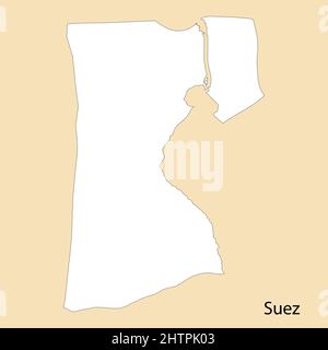 Hochwertige Karte von Suez ist eine Region von Ägypten, mit Grenzen der Bezirke Stock Vektor