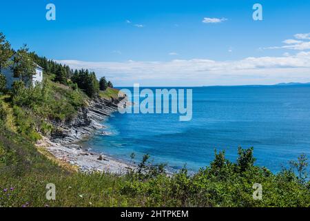 Luftaufnahme des Parc Forillon National Park in Gaspesie, Kanada Stockfoto