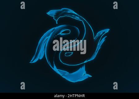 fische Horoskop Zeichen in zwölf Tierkreis Stockfoto