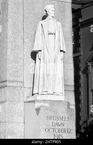 Edith Cavell-Denkmal, St. Martin's, Westminster, London, England. Stockfoto