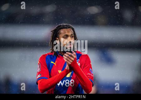 LONDON, ENGLAND - 01. MÄRZ: Jaïro Riedewald von Crystal Palace während des Emirates FA Cup Fifth Round Matches zwischen Crystal Palace und Stoke City im SE Stockfoto