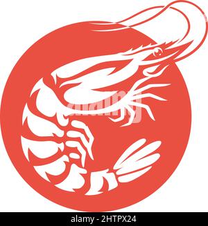 Rundes Logo der Realität Shrimp Vektor-Design Stock Vektor