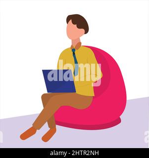 Telearbeit Konzept Illustration Vektor Stock Vektor