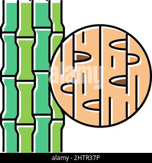 Bambus Holz Farbe Symbol Vektor Illustration Stock Vektor