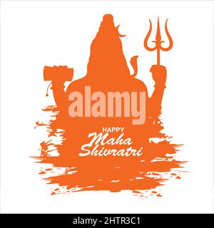 lord shiv shankar Silhouette Hintergrund für maha shivratri Stock Vektor