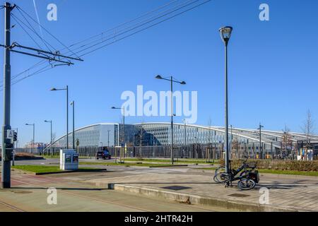 Sitz des NATO-Hauptquartiers in Brüssel. Politisches und administratives Zentrum der Organisation | Siege de l'OTAN a Evere Centre politique et Stockfoto