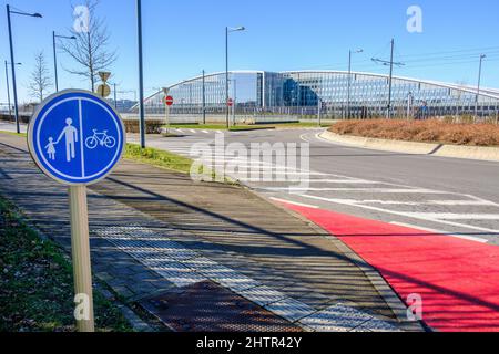 Sitz des NATO-Hauptquartiers in Brüssel. Politisches und administratives Zentrum der Organisation | Siege de l'OTAN a Evere Centre politique et Stockfoto