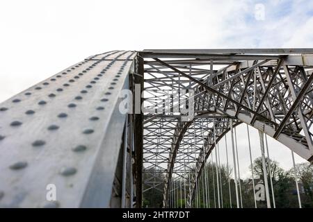 Wylam, Northumberland England: 8.. Februar 2022: Hagg Bank Bridge am Fluss Tyne Stockfoto