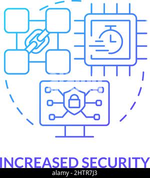 Symbol für blaues Gradientenkonzept mit erhöhter Sicherheit Stock Vektor