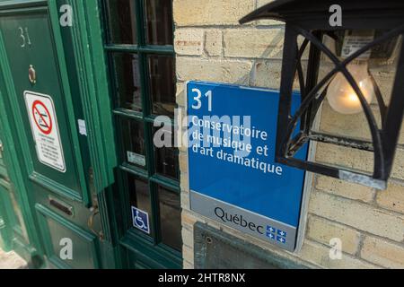 Das Conservatoire de Musique de Quebec ist am Donnerstag, den 15. Juli 2021 in Quebec City abgebildet. Stockfoto