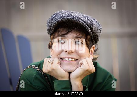 Der Quebecer Künstler / Sänger Hubert Lenoir posiert für ein Porträt Dienstag, 7. September 2021. Stockfoto
