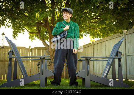 Der Quebecer Künstler / Sänger Hubert Lenoir posiert für ein Porträt Dienstag, 7. September 2021. Stockfoto