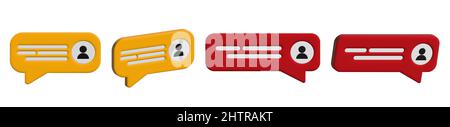 3D Chat-Bubble-Symbolsammlung. Sprechblasen 3D eingestellt. Stock Vektor