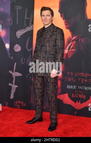 Paul Dano nimmt am 01. März 2022 an der Weltpremiere von „The Batman“ in New York Teil. Stockfoto
