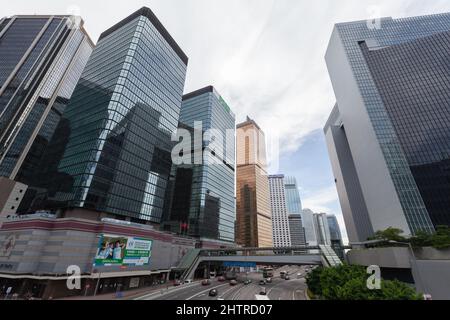 Hongkong - 15. Juli 2017: Straßenansicht der Stadt Hongkong Stockfoto