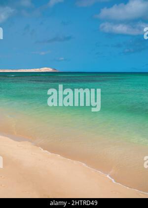 Vertikale Aufnahme eines Strandes. Perfekt für Tapeten. Stockfoto