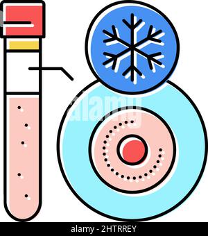 Abbildung des Symbols für das Einfrieren der Embryo-Farbe Stock Vektor