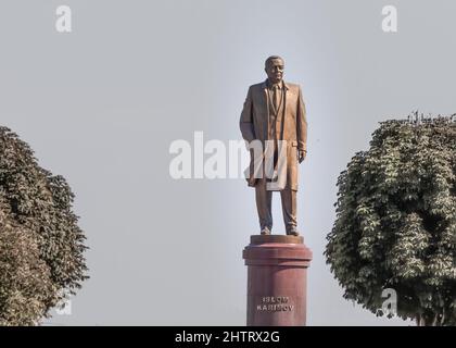 Statue von Islom Karimov, Samarkand Stockfoto