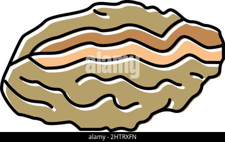 oyster Closed Shell Farbe Symbol Vektorgrafik Stock Vektor