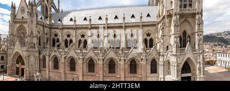 Bild der Basilika del Voto Nacional, Quito, Ecuador. Stockfoto